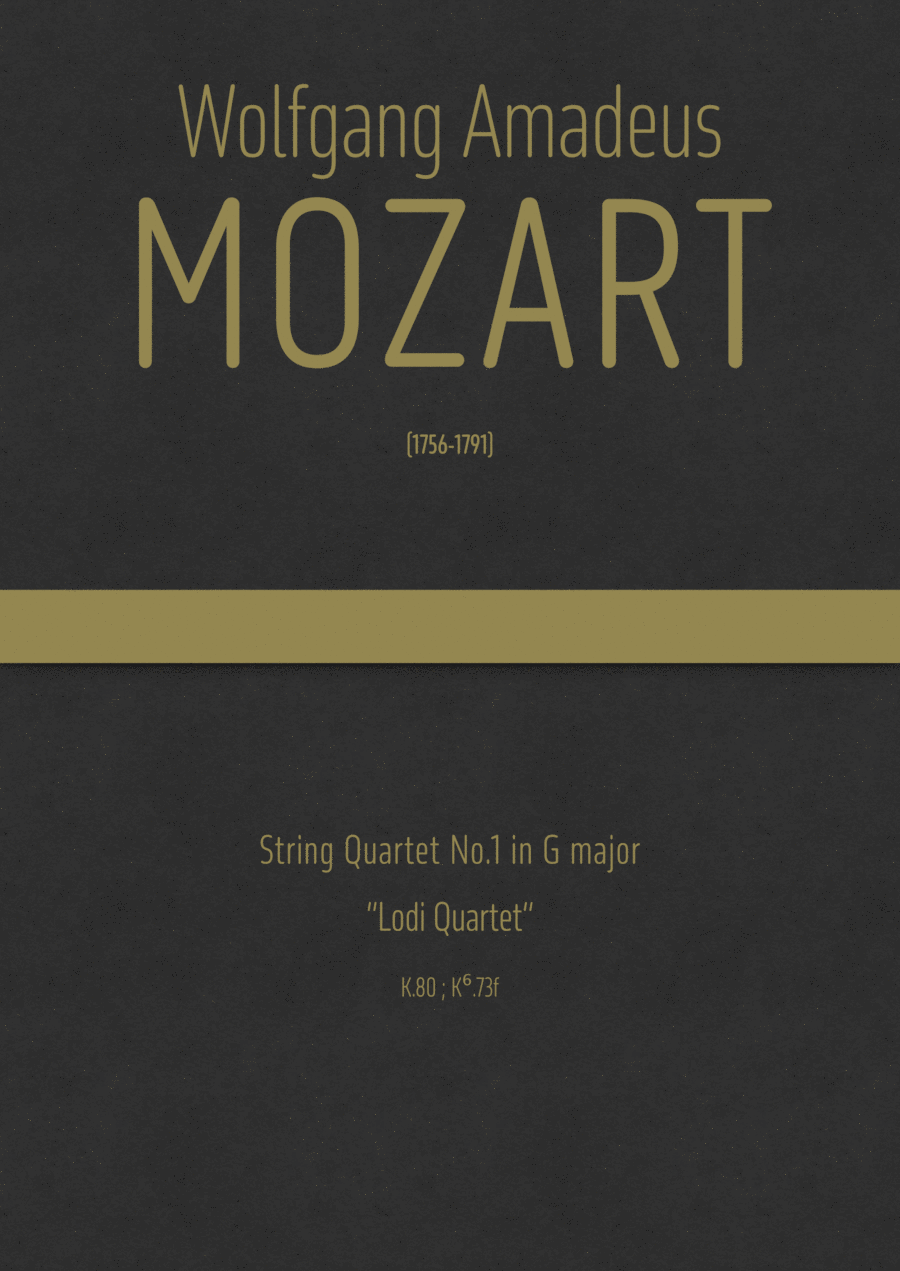 Mozart - String Quartet No.1 in G major, K.80 ; K⁶.73f String Quartet scores gallery preview page 1