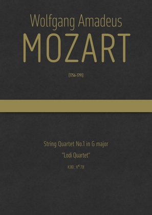 Book cover for Mozart - String Quartet No.1 in G major, K.80 ; K⁶.73f