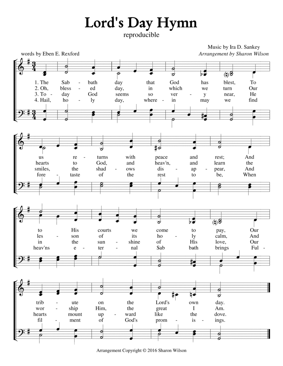 Lord's Day Hymn (Sabbath Celebration) High Voice scores gallery preview page 1