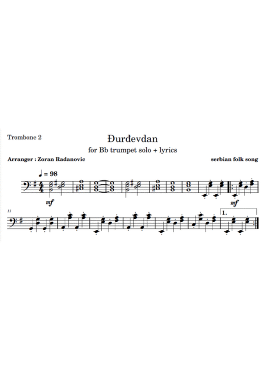 Đurđevdan - Djurdjevdan - Ederlezi - for trombone duet + lyrics image number null