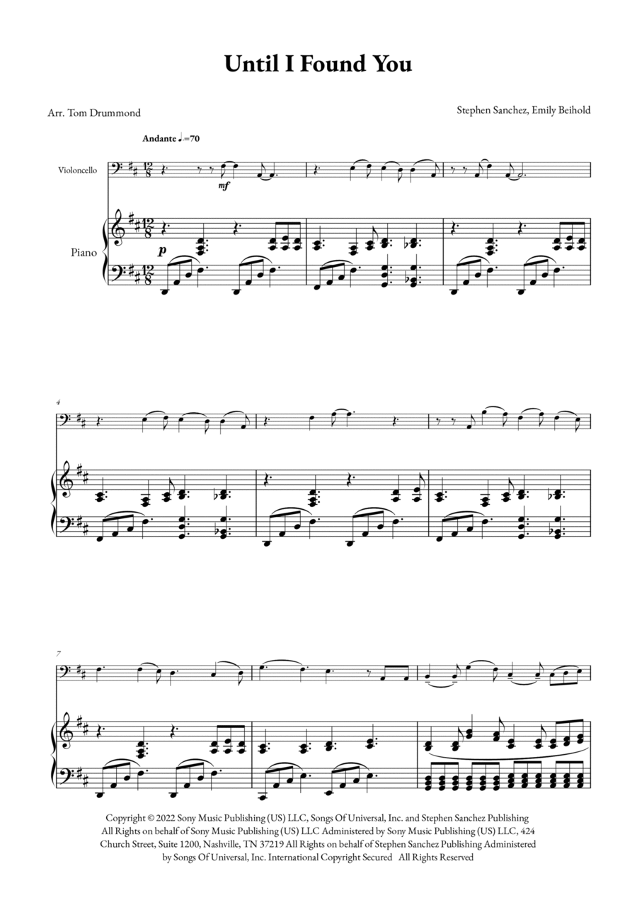 Until I Found You Until I Found You Piano scores gallery preview page 1