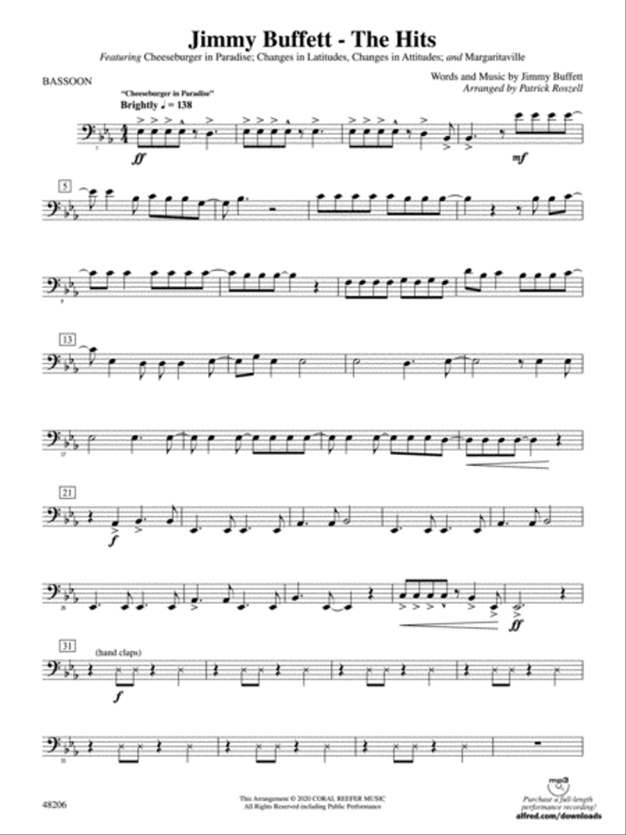 Jimmy Buffett--The Hits: Bassoon Concert Band scores gallery preview page 1