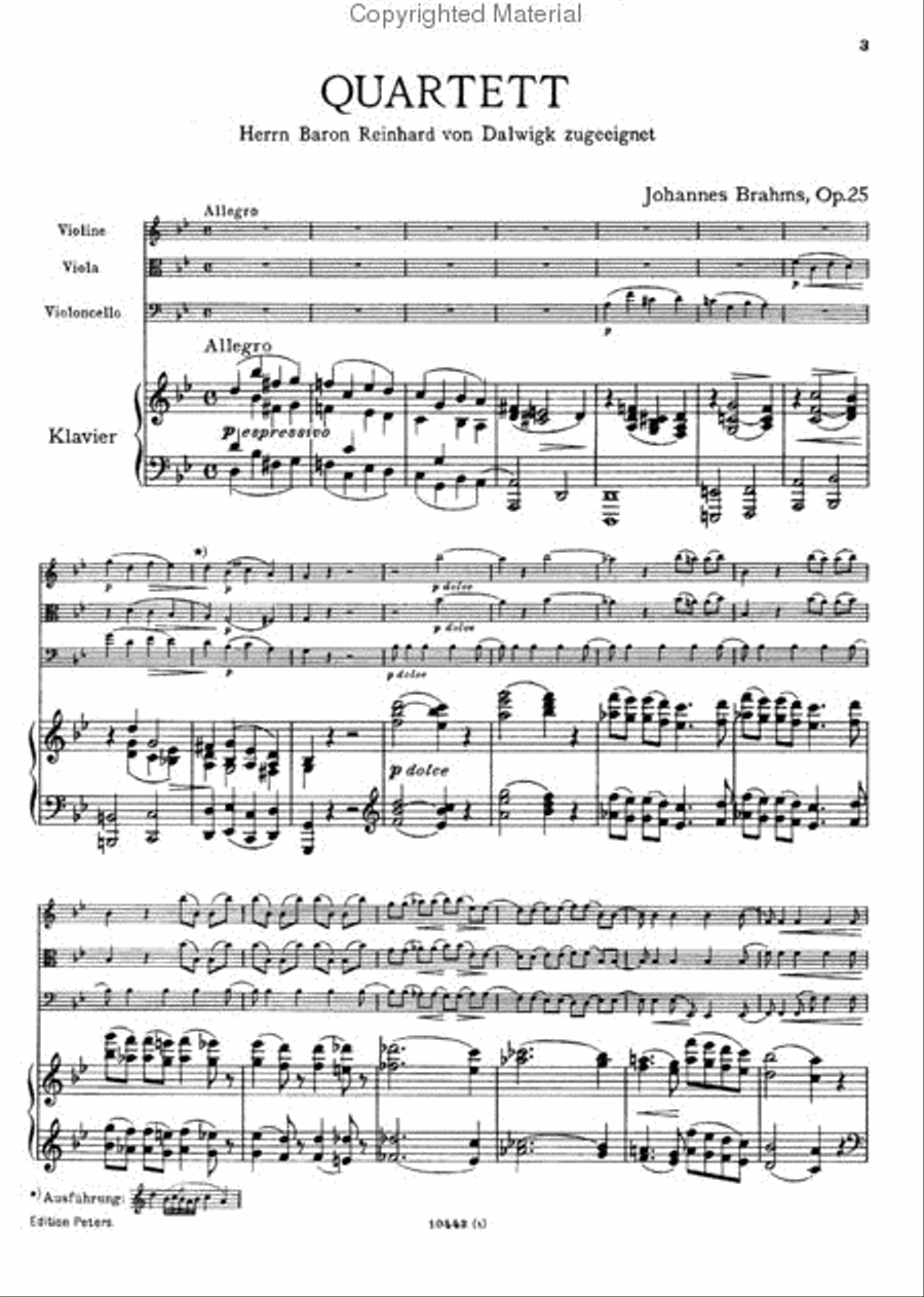 Quartet, Op. 25 in G Minor Piano Quartet scores gallery preview page 2