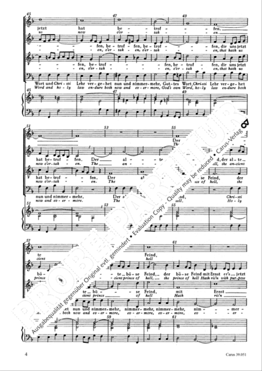 A mighty fortress is our God (Ein feste Burg ist unser Gott) 4-Part scores gallery preview page 5