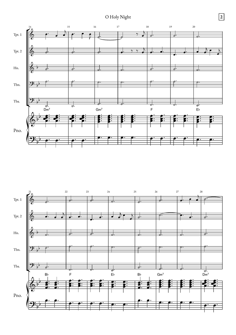 O Holy Night Small Ensemble scores gallery preview page 2