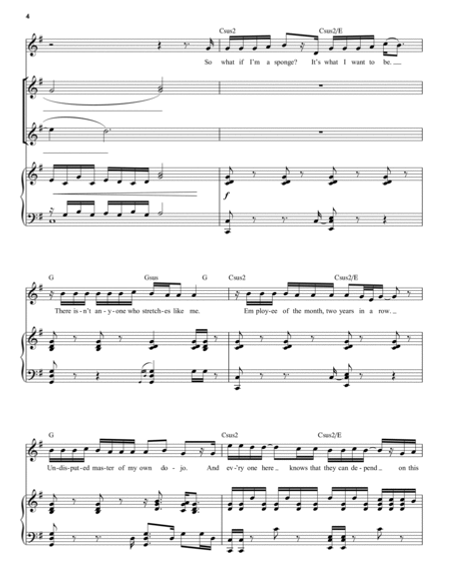 (Just A) Simple Sponge (from Spongebob Squarepants, The Broadway Musical) Piano, Vocal scores gallery preview page 4