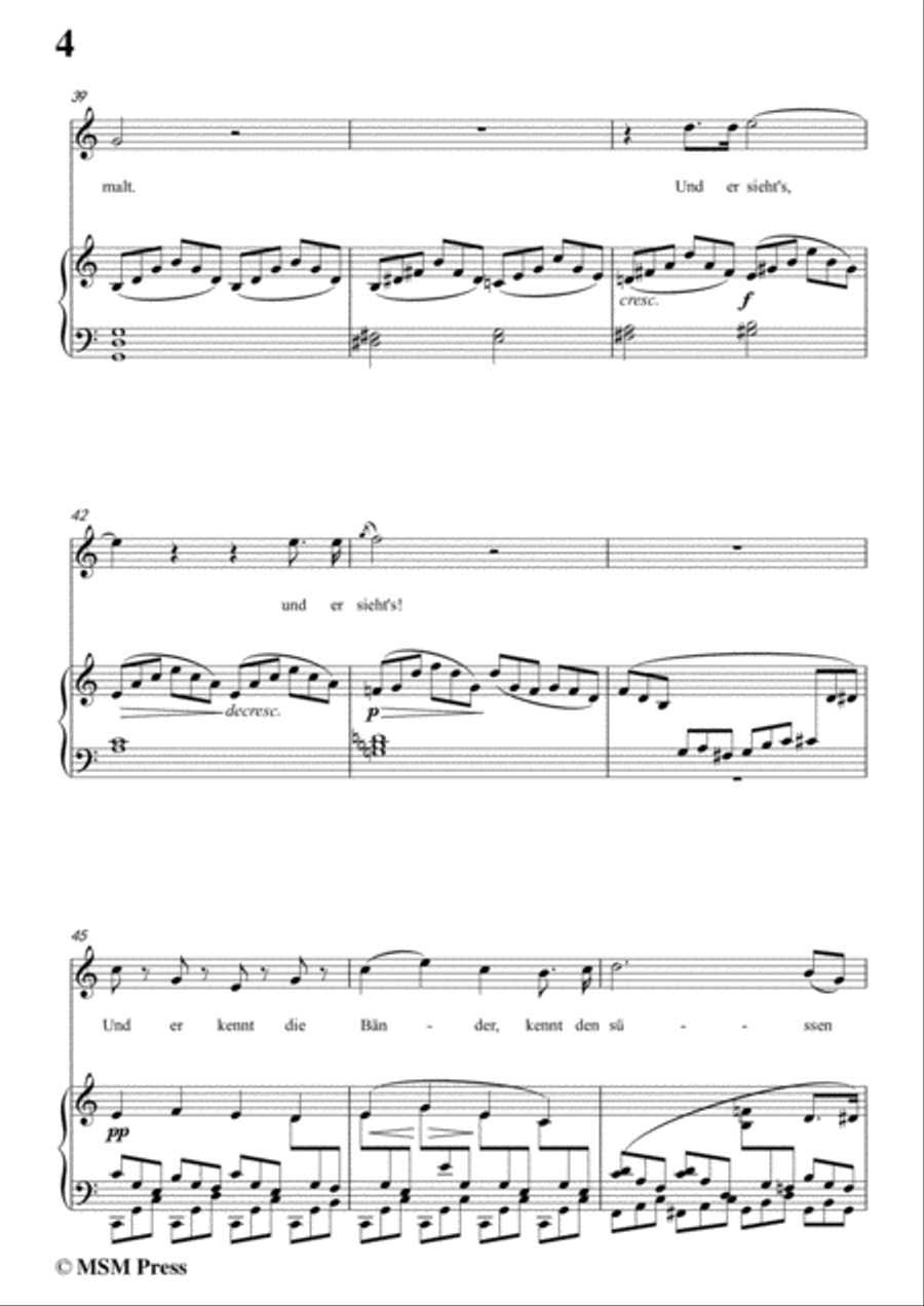 Schubert-Wiederschein,in C Major,for Voice&Piano Voice scores gallery preview page 6