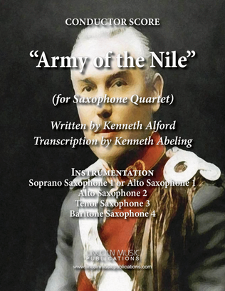 Book cover for March - Army of the Nile (for Saxophone Quartet SATB or AATB)
