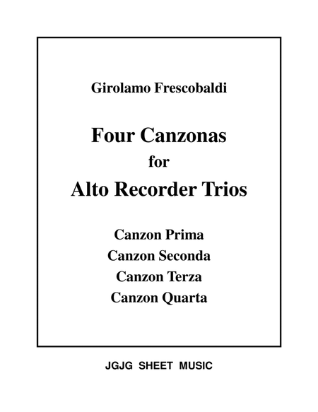 Four Frescobaldi Canzonas for Alto Recorder Trio image number null