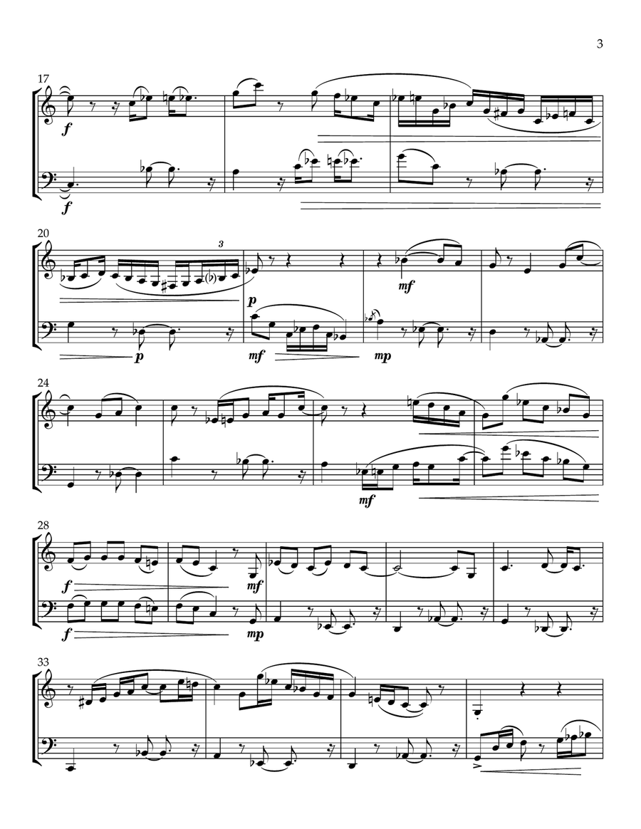 Excursion No. 4: Medium Swing for Clarinet and Bassoon Woodwind Duet scores gallery preview page 3