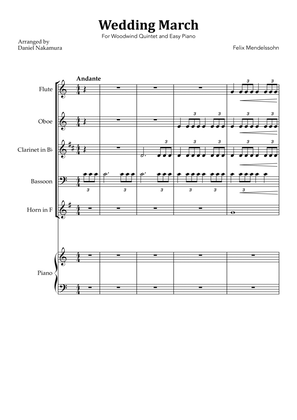 Wedding March (For Woodwind Quintet with Easy Piano)