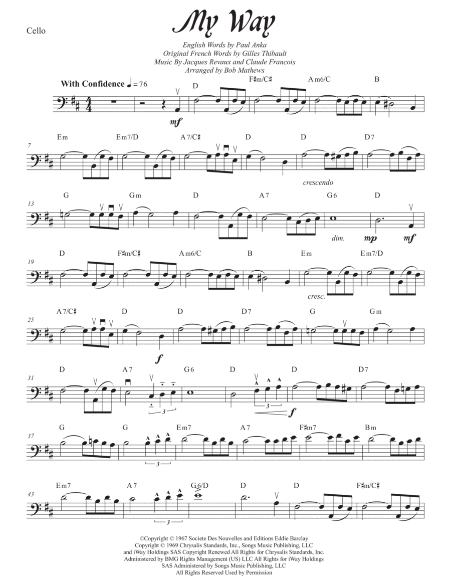 My Way Piano scores gallery preview page 1