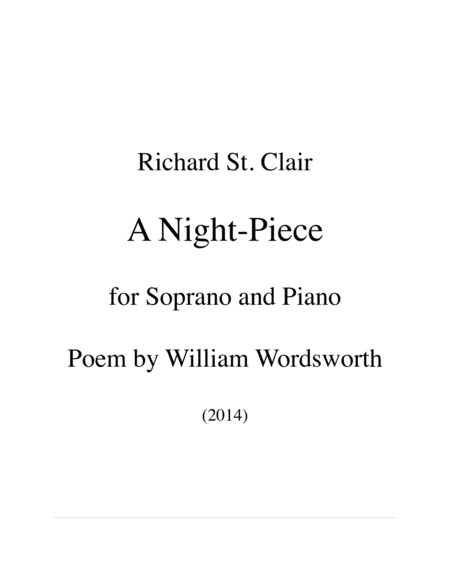 A Night-Piece for Mezzo-Soprano and Piano after Wordsworth image number null
