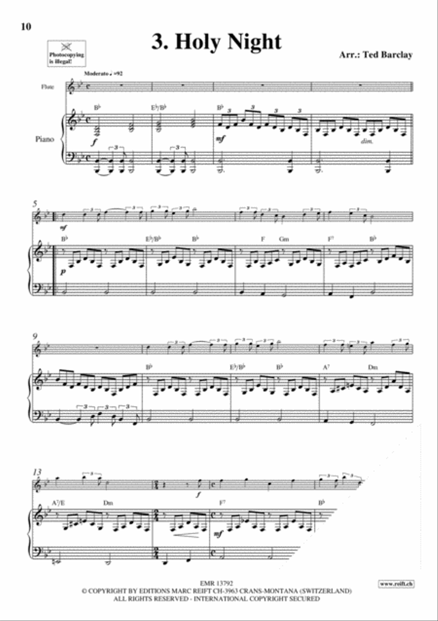 10 Easy Christmas Solos Flute Solo scores gallery preview page 5