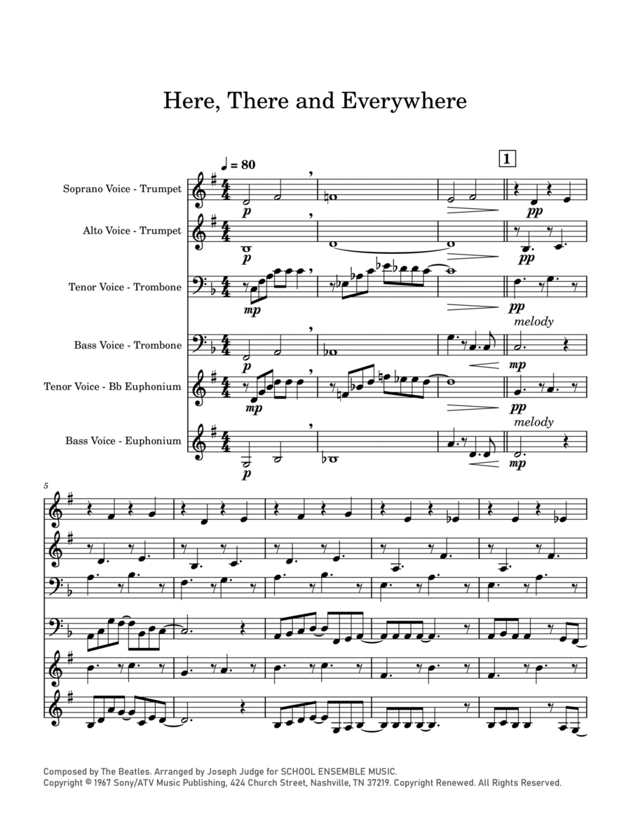 Here, There And Everywhere Chamber Music scores gallery preview page 1
