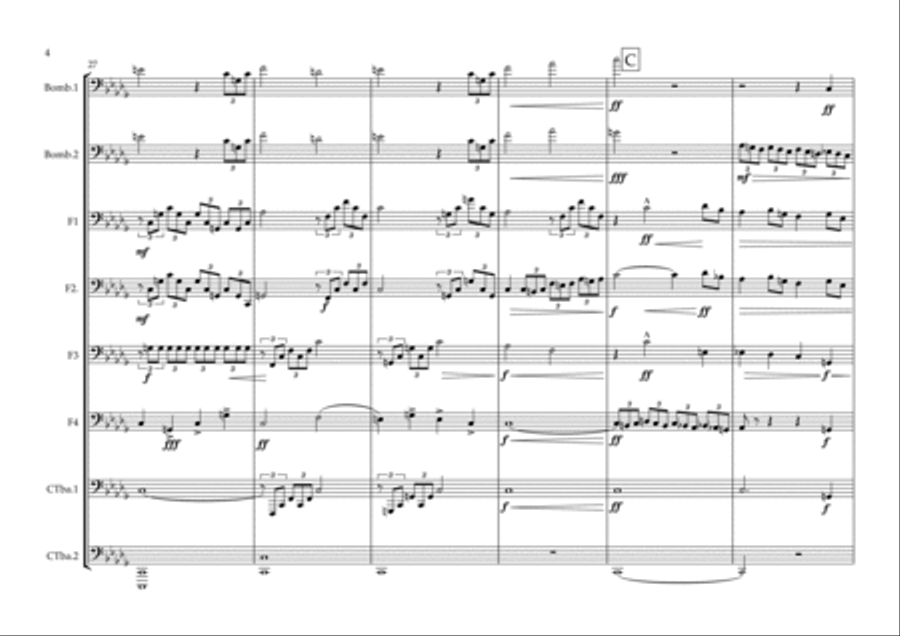 Auferstehen Koralle - Dies Irae Sinfonie Nr.2 Coral - 8 Tubas / 8 Trombones Brass Ensemble scores gallery preview page 4