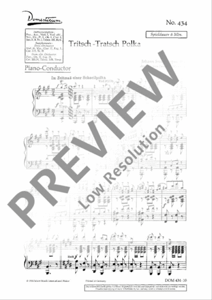 Tritsch-Tratsch Polka Orchestra scores gallery preview page 2