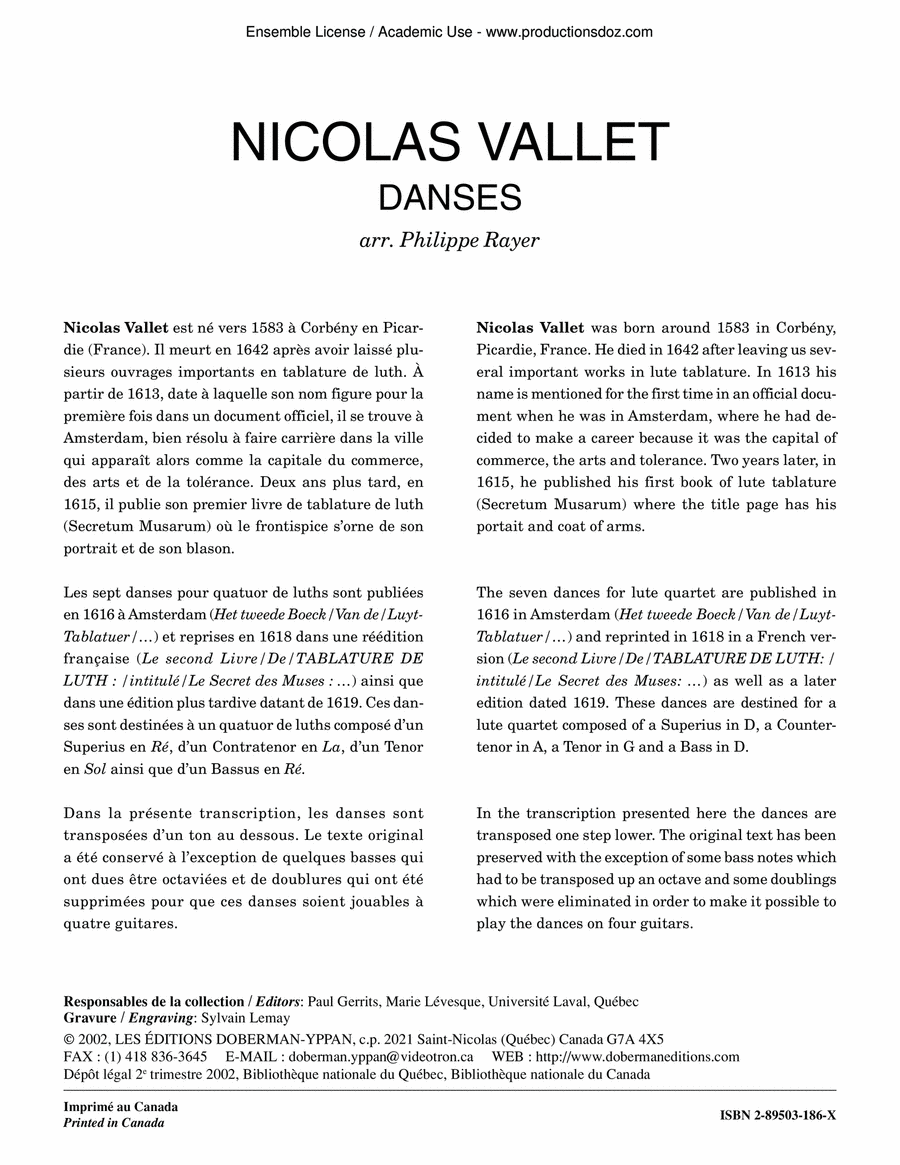 Danses pour 4 luths Danses pour 4 luths Guitar Ensemble scores gallery preview page 1