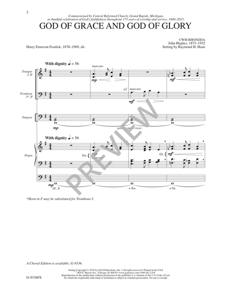 God of Grace and God of Glory - Full Score and Parts
