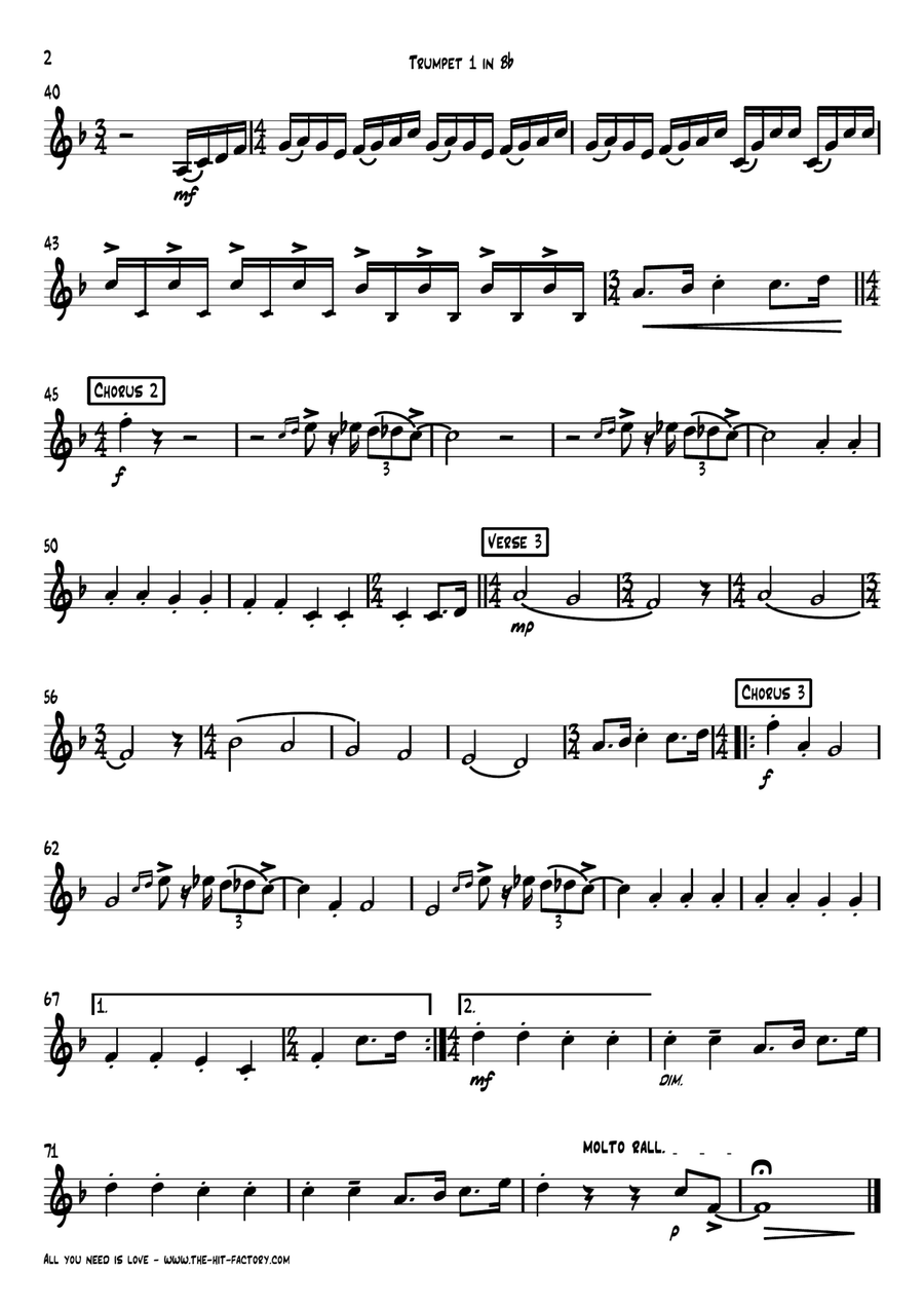 All You Need Is Love Brass Ensemble scores gallery preview page 6
