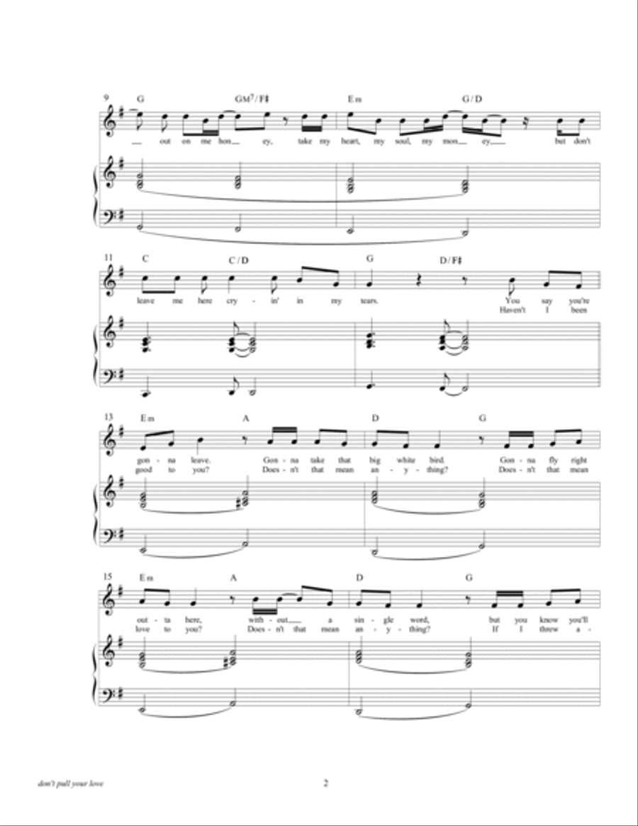 Don't Pull Your Love Piano, Vocal, Guitar scores gallery preview page 5