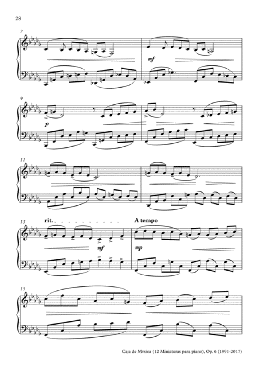 Caja de Mvsica, Op.6 (2017) 10. Aura Piano Solo scores gallery preview page 2