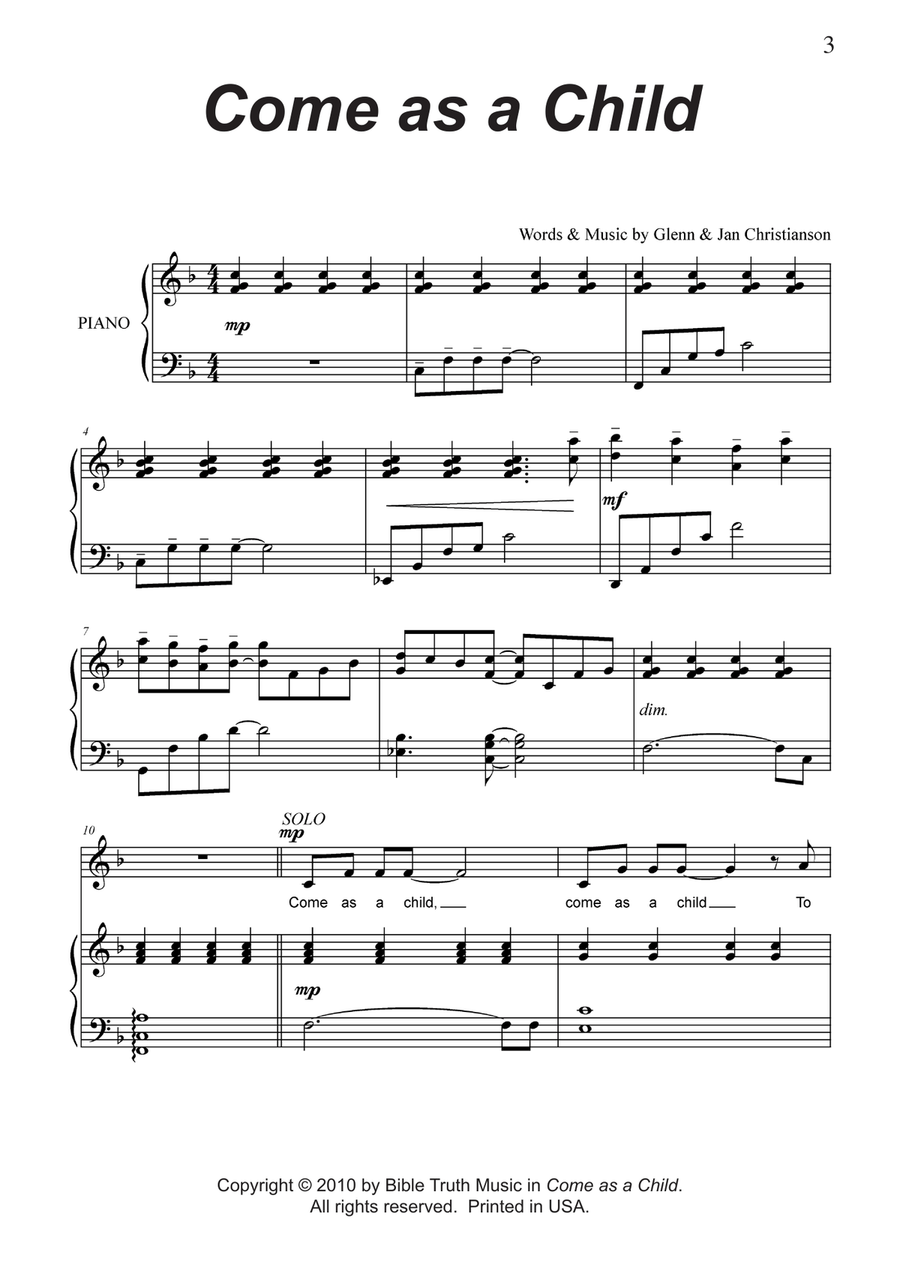 Come As A Child - Christmas Cantata SA scores gallery preview page 4