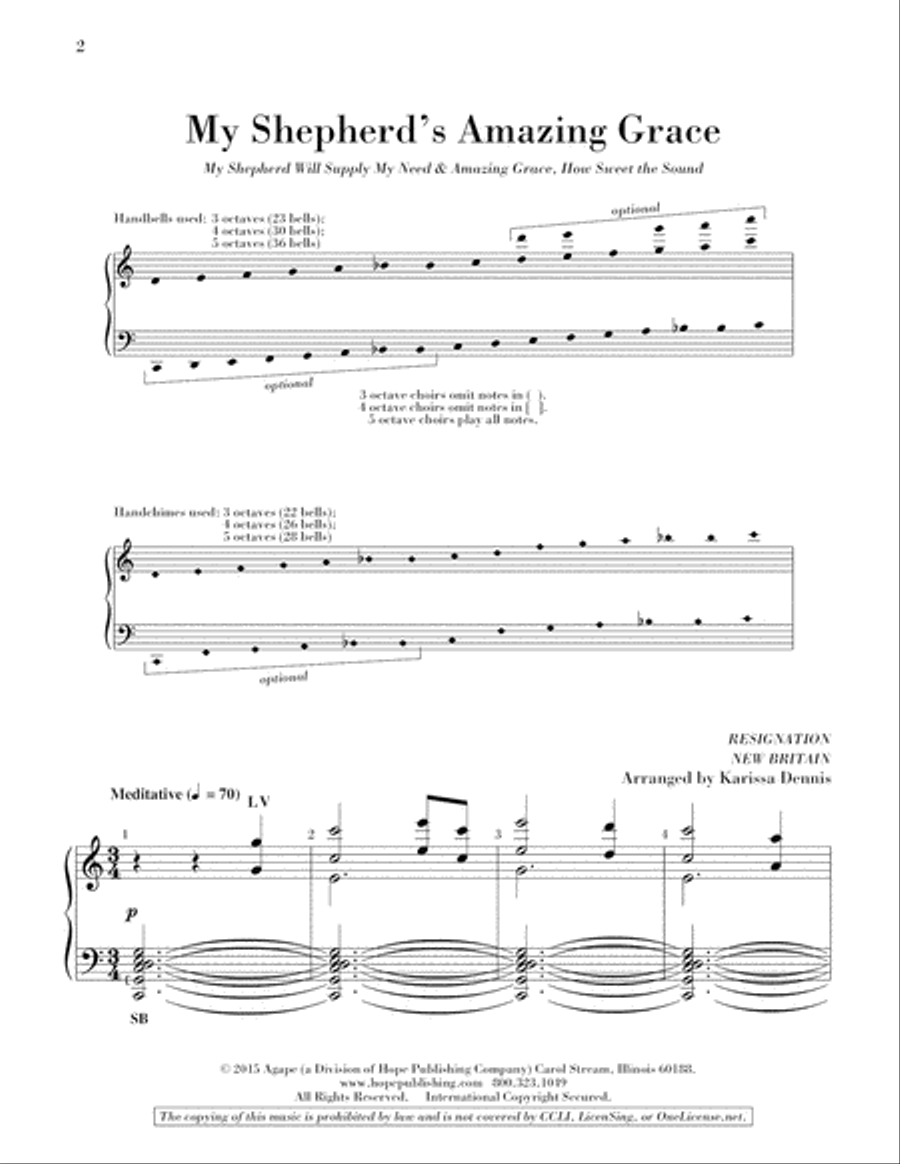 My Shepherd's Amazing Grace 5-Octaves scores gallery preview page 2
