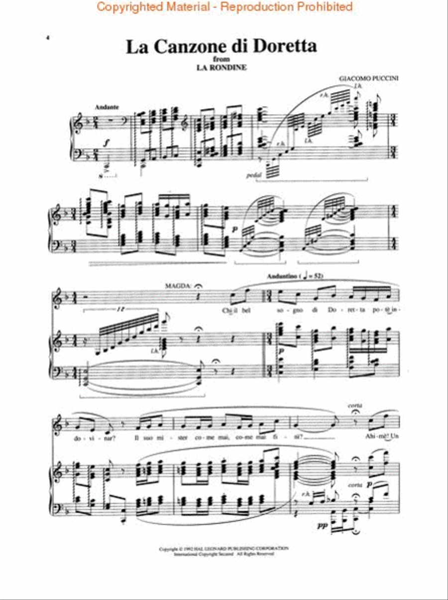 Puccini: Two Arias from La Rondine Voice Solo scores gallery preview page 2