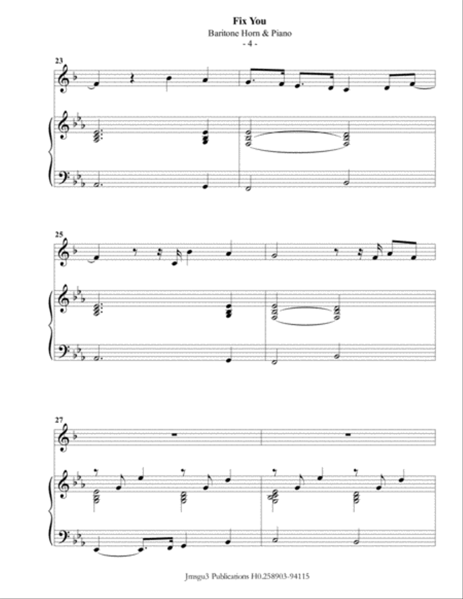 Fix You Baritone Horn TC scores gallery preview page 4