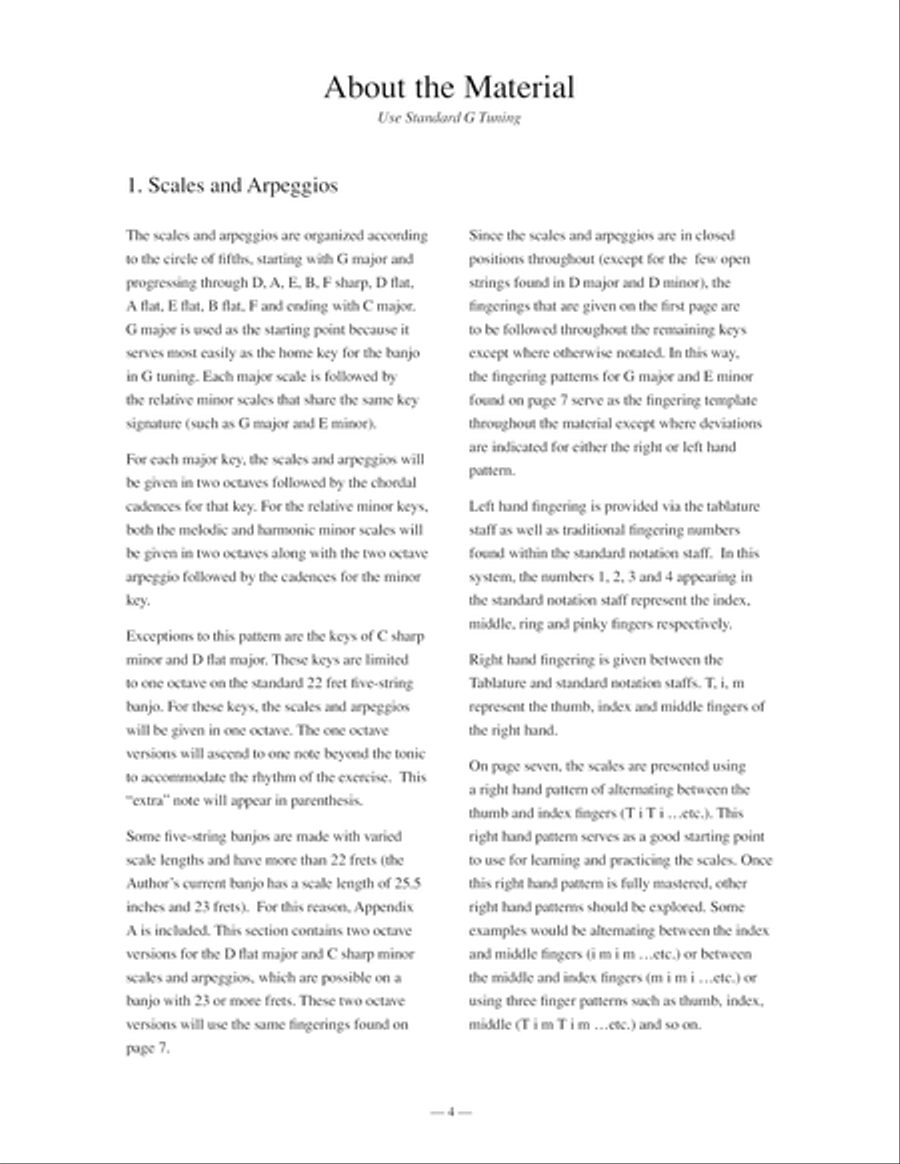 Scales and Arpeggios for Classical Banjo Banjo scores gallery preview page 5