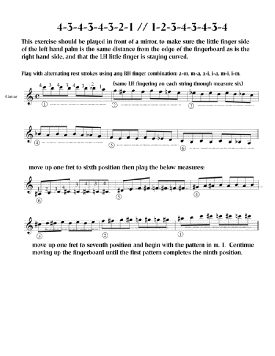 Finger Exercises for Classical Guitar Acoustic Guitar scores gallery preview page 3