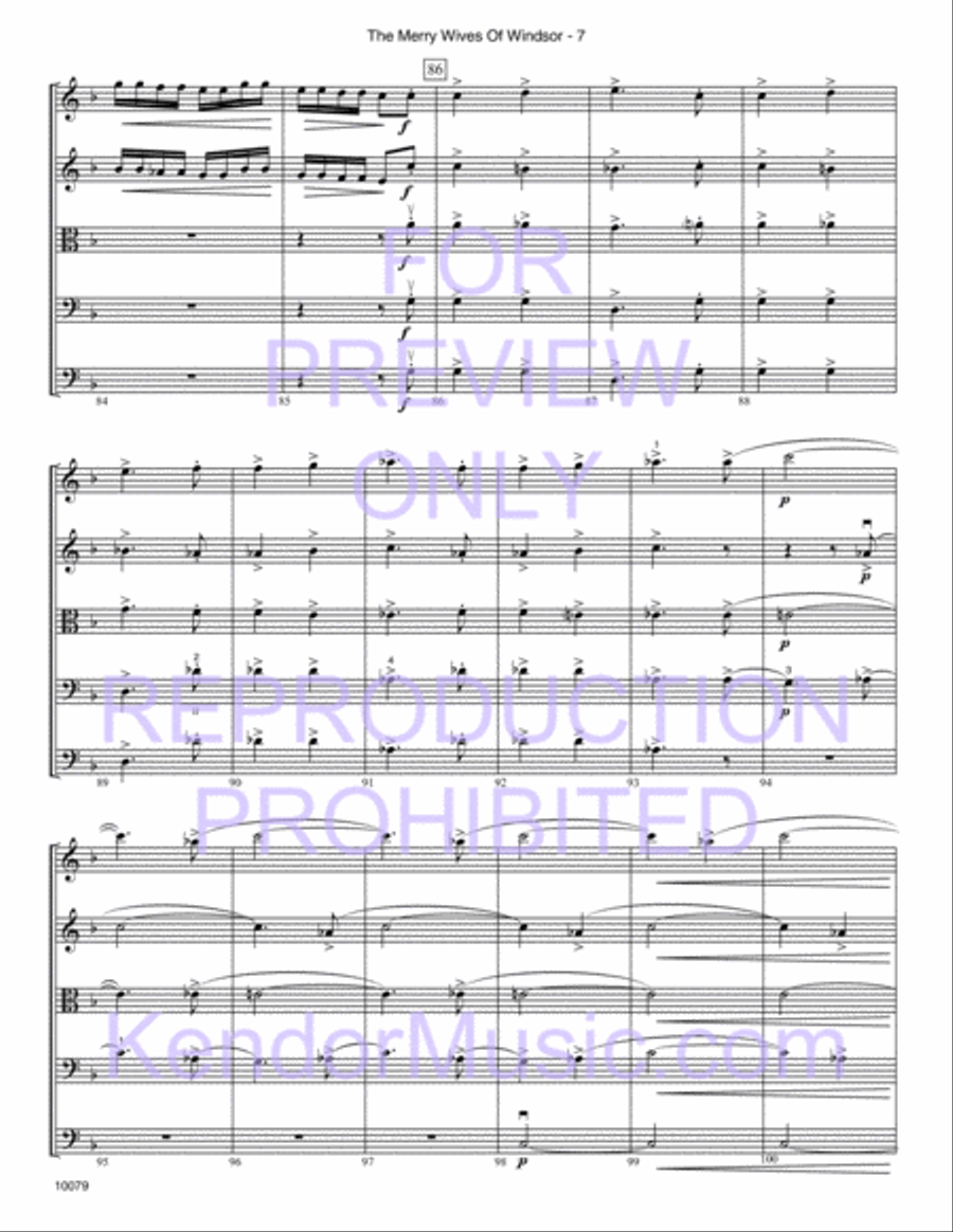 Merry Wives Of Windsor, The (Themes From The Overture) Orchestra scores gallery preview page 9