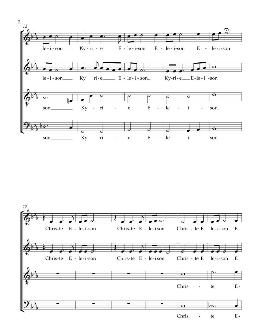 Kyrie Eleison 4-Part scores gallery preview page 2