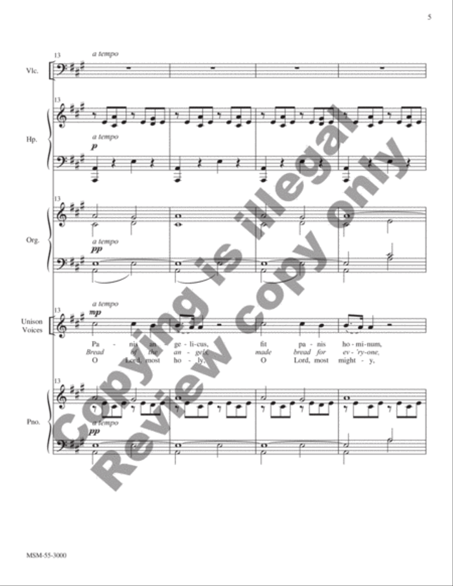 Panis angelicus (Bread of Angels): O Lord, Most Holy Unison Choir scores gallery preview page 7