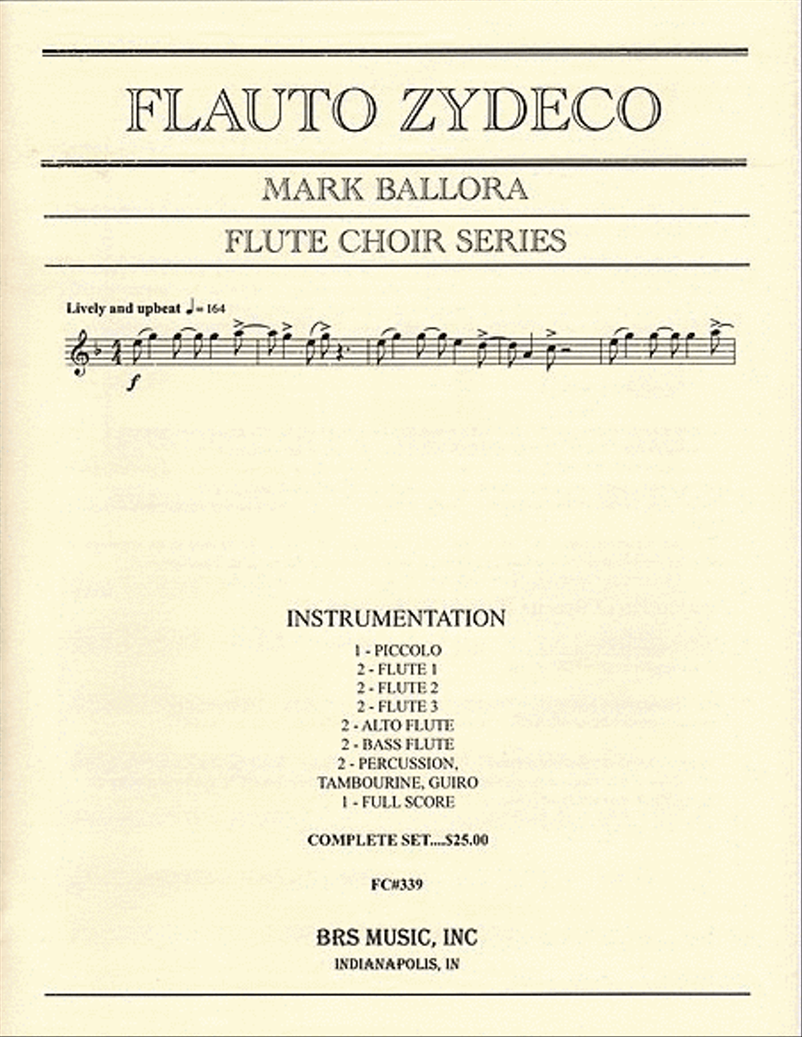 Flauto Zydeco Flute Choir scores gallery preview page 1