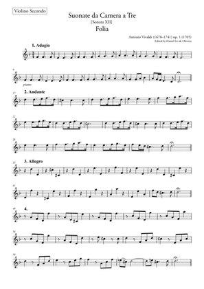 Folia Vivaldi – Violin 2 (Original - Urtext) op. 1, nr. 12 RV 63