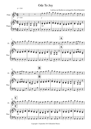 Ode to Joy for Flute and Piano