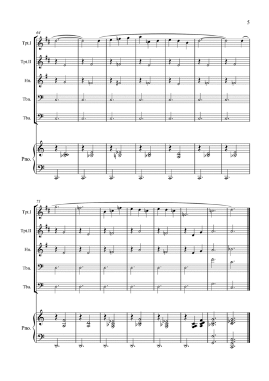 Gymnopédie No. 1 Brass Quintet scores gallery preview page 5