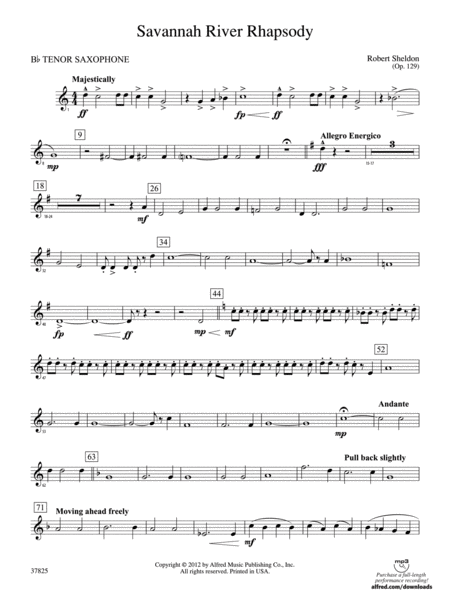 Savannah River Rhapsody: B-flat Tenor Saxophone