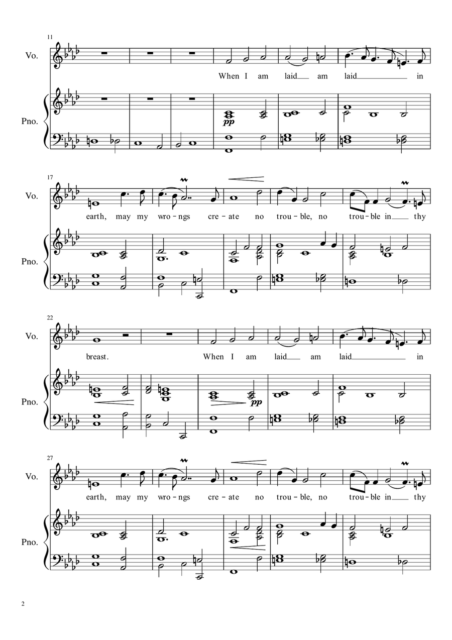 Dido's Lament - F Minor Dido's Lament - F Minor Voice Solo scores gallery preview page 3