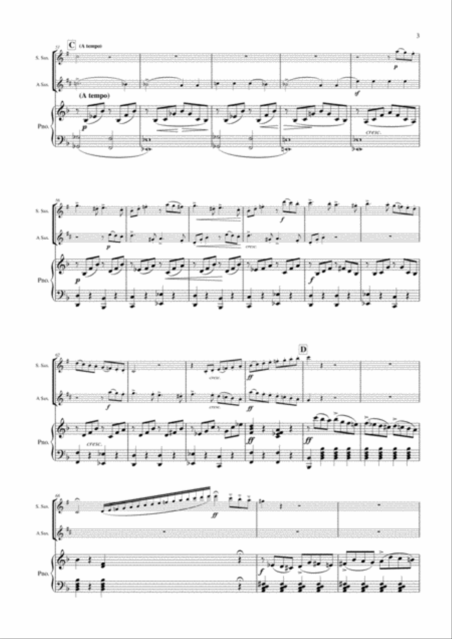 Konzertstück No.2, Op.114 arranged for 2 saxophones and piano Woodwind Ensemble scores gallery preview page 4