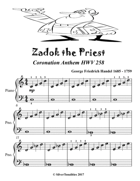 Zadok the Priest Coronation Anthem Hwv 258 Easiest Piano Sheet Music 2nd Edition