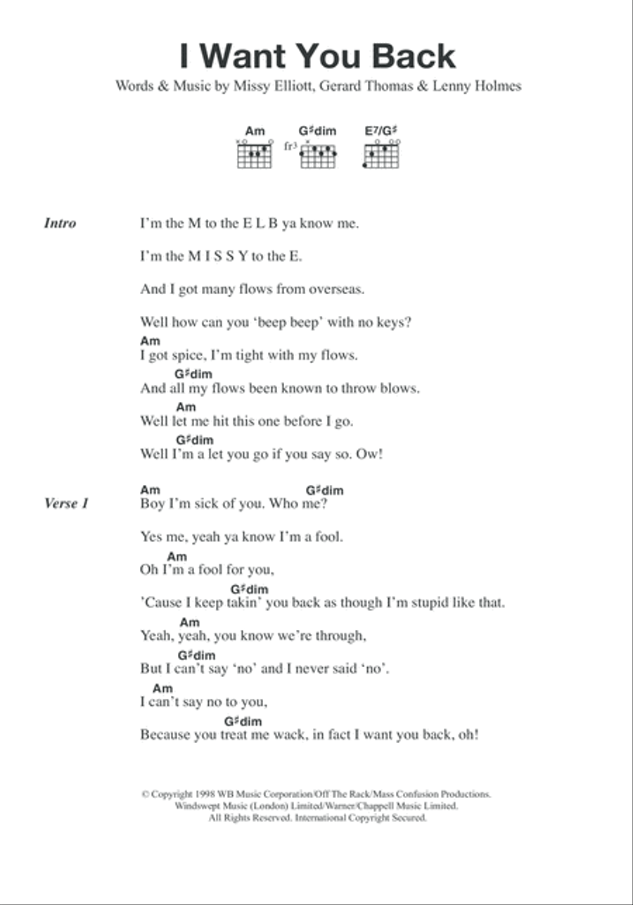 I Want You Back (featuring Missy Elliott) Acoustic Guitar scores gallery preview page 1