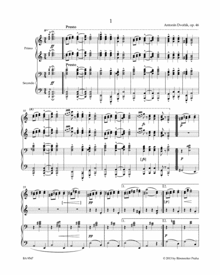 Slavonic Dances for Piano Duet op. 46