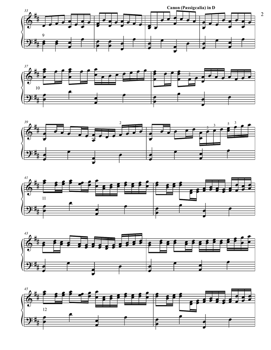 Original Canon in D for Piano Solo, directly from the Score Harpsichord scores gallery preview page 3