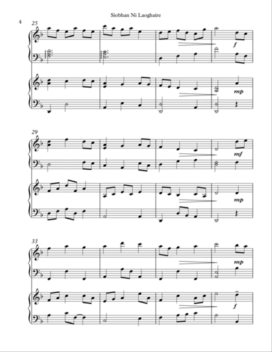 Siobhan Ni Laoghaire, Harp Duet Celtic Harp scores gallery preview page 4