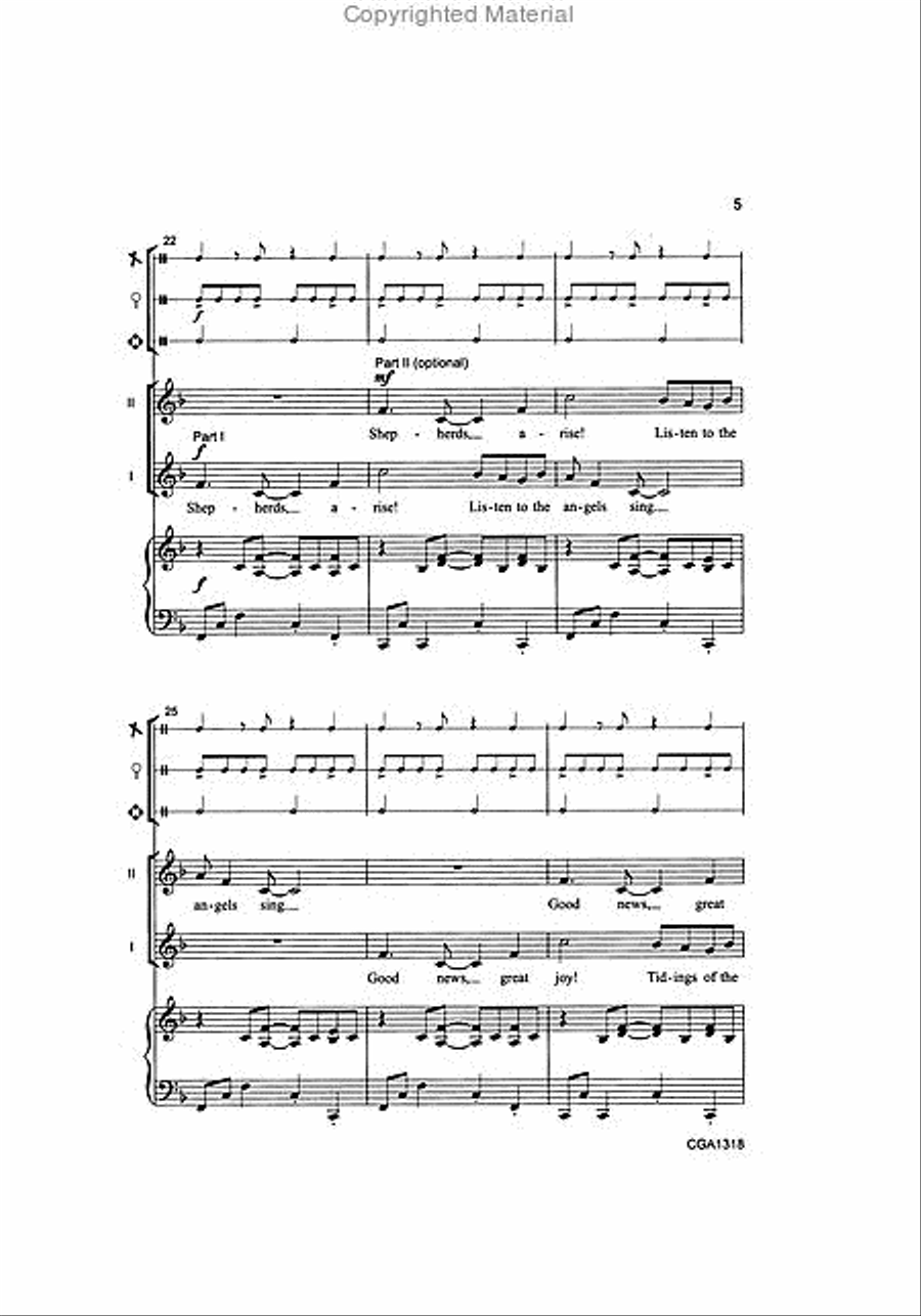 Shepherds, Arise! Shepherds, Arise! Unison Choir scores gallery preview page 3