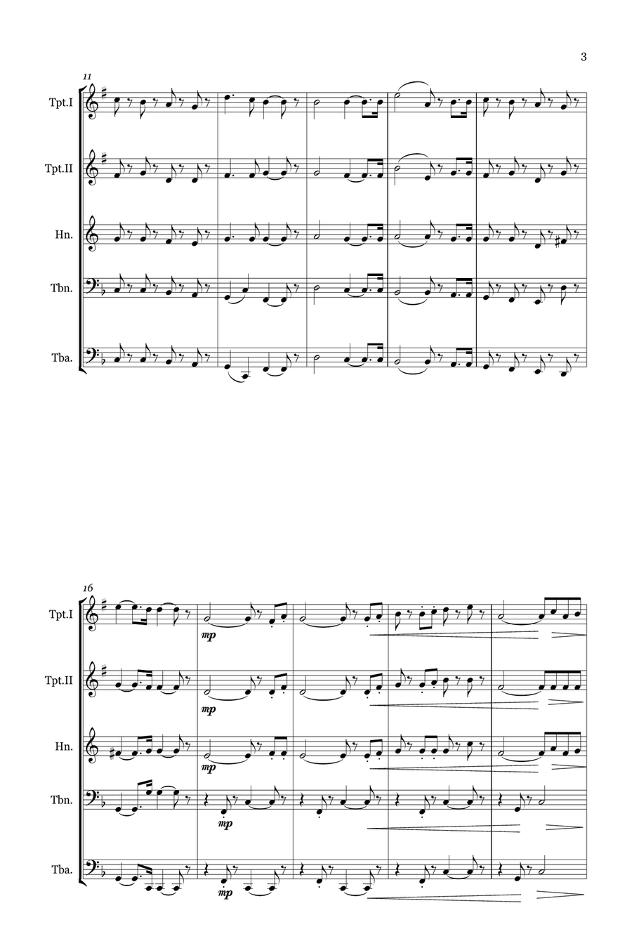 Marche Pontificale Marche Pontificale Brass Quintet scores gallery preview page 3