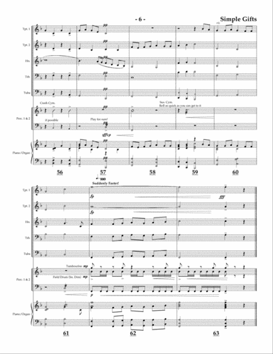 Simple Gifts for Brass Quintet Brass Quintet scores gallery preview page 6